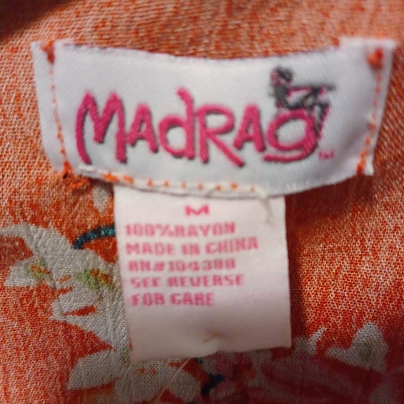 Madrag Tropical Tie Up Top Red Size Medium - Picture 4 of 4